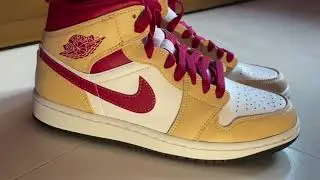 Air Jordan 1 mid Light curry 👟 #aj1mid #sneakerhead #airjordan #loveit 🫶🏼❤️