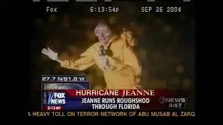 Hurricane Jeanne - wind gust topples reporter during live shot