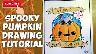 Spooky pumpkin drawing artwork by #diptaghosh #GreatPumpkinChallenge
