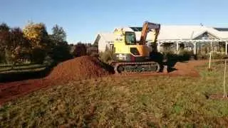 Hyundai 80cr-9 excavator spreading gravel