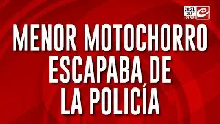 Menor motochorro escapaba de la policía y terminó chocando de frente contra el patrullero