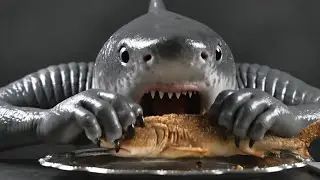 Food Eating Itself - Talking Shark Eating Shark Veo 3 Mukbang ASMR