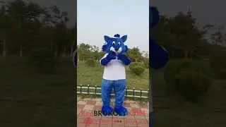 REDBROKOLY.COM Mascot Costume - A cute blue cat mascot costume with full body outfit large size