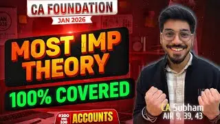 CA Foundation Accounts - Theory | Jan&rsquo;26 | CA Subham (AIR 9) #cafoundation #cafoundationaccounts 