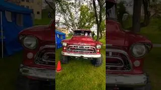 GORGEOUS!! 1957 Chevy Truck On Super Swampers @Frankenmuth Auto Festival #michigan #truck #classic