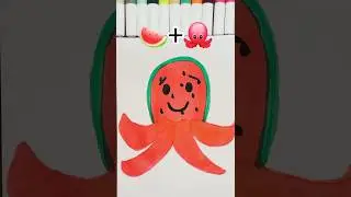 Satisfying art🍉🐙 #emoji #drawing #hobbysoul #art #trending #minisatisfying #painting #nomoresnow