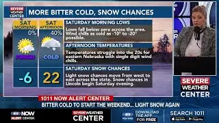 Bitterly cold start to the weekend, more snow chances Saturday evening