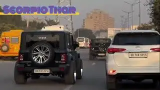 😈 Thar Lover 👿ll fortuner modified black shisha ll Mahindra Scorpio modified full black colour