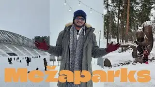 Снежная прогулка в Межапарке, Рига | Лиела Эстрада и озеро Кишэзерс