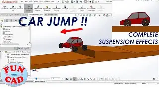 Learn Realistic speed CAR JUMP with working SUSPENSION using SolidWORKS | MOTION Animation tutorial