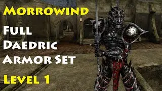 Morrowind Full Daedric Armor Set at Level 1 - No Exploits