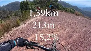 Barranc de la penya el Gat . De Cantallops a la bassa de Griva. 1,39km 213m -15,2%
