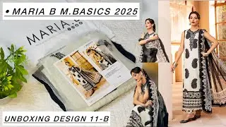 Maria B M.BASICS Lawn 2025 Unboxing | Elegant Black & White Dress 11-B | Honest Review