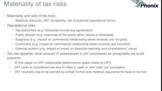 Materiality of tax risks