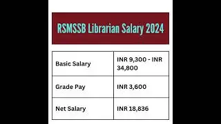 RSMSSB Librarian Salary 2024 | #rsmssb |#govtjobs |#ytshorts |#shortsfeed