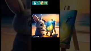 magical paint brush 🖌️ | cute rabbit drawing colour| #animal #rabbitbreeds #cute #viralvideo #pets