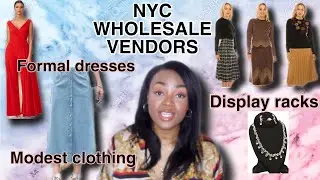 9 NEW YORK CITY WHOLESALE VENDORS (MODEST CLOTHING, SUNGLASSES, FORMAL DRESSES, DISPLAY RACKS, BAGS)