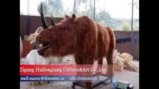 Animatronic ice age animal model---woolly rhinoceros