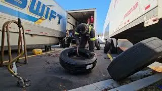Costco depot service call to change 8 trailer tires   #dieselmechanic #trucking #mechanic #diesel