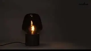 Niewielka lampa stołowa w stylu loft retro - Christina marki Nordlux - z szklanym dymionym kloszem