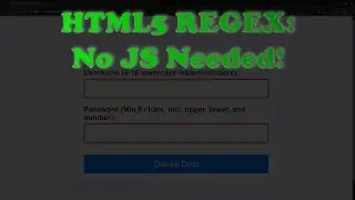 Stop Writing JavaScript! HTML5 REGEX Form Validation is a Game Changer