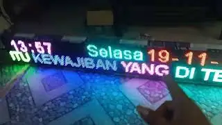 Penampakan Running text 300x40cm P10 full color RGB
