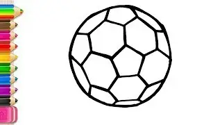 Soccer Ball, Football Drawing and Coloring Pages | Learn Colors For Kids | Kobina Toy Art ☆