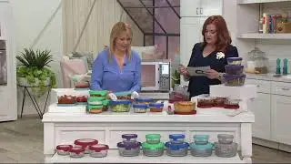 Anchor Hocking 4pc. Embossed Glass Storage Set w/ True Seal on QVC