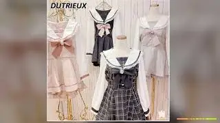 Japanese Style Womens Outfits Sailor Collar Plaid Rhinestone Bow Dress Shorts Set Sweet Lolita