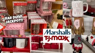 RAE DUNN JACKPOT!! TJ MAXX AND MARSHALLS VALENTINES SHOP WITH ME