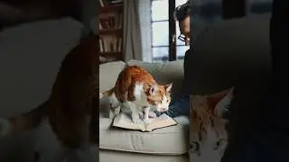 Cat Interrupts Owner While Reading 📖🐱#Cat#FunnyCat#CatLife#CatInterrupts#CatOwnerLife#BookLover