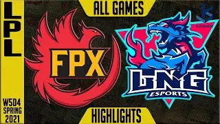 FPX vs LNG - All Games Highlights | LPL Spring 2021 Week 5 Day 4
