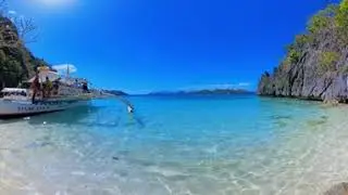 Sunset Beach relaxing Nature Coron Palawan Philippines 4K  -  VR 360 view
