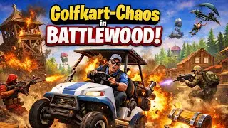 Ich fahre mit einem Golfkart durch Battlewood - Fortnite