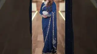 Pakistani party wear saree design #fashion #2025 #dress #latest #pakistanidresses