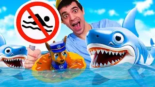 Helpman salva Chase della Pattuglia delle zampe dallo squalo! Incidente al mare con i giocattoli