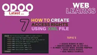 How to create odoo access rights using xml file | Odoo Security Tutorial