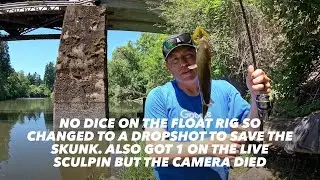 Trying to catch monster bass with live crawfish on a rubber band. Frustrating day