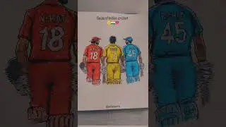 Souls of Indian cricket ❤️💛💙 Virat, Dhoni & Rohit 🔥 #shorts #cricket #drawing #art