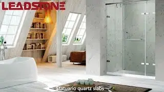 Statuario quartz slab - Leadstone - quartz countertops manufacturer