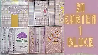 20 Karten 1 Block von Action | 15x15 CM Block | Gelb und Lila | #craftsensation #kartenbasteln
