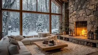 🎹 Lounge Winter Piano  3 Hours Piano Melodies and Snowstorm  Calm Focus Sleep Stress Relief