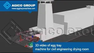 3D video of egg tray machine for civil engineering drying room