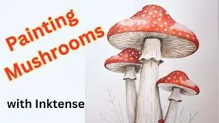 Fantasy Mushroom Colouring | Inktense Art for Creative Focus & Relaxation