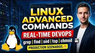 Linux Advanced Commands Full Course | Real-Time DevOps Production Scenarios | grep find sed top ch