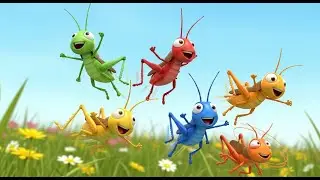 Cinco Pequeños Saltamontes Saltan Saltan | Canciones Infantiles y Rimas para Niños