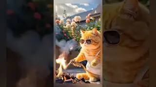 Orange Cat Cooks Goat Meat & Chills with Girlfriend &ndash; Cutest Chef Ever!