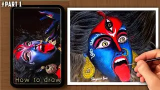 Mahakali painting step by step।Mahakali drawing । Mahakali painting। Kali mata painting। Drawing