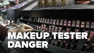 Could harmful bacteria be on makeup testers in cosmetic stores?