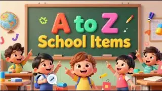 A to Z School Items | Learn Alphabet with School Things | Butu's Tales